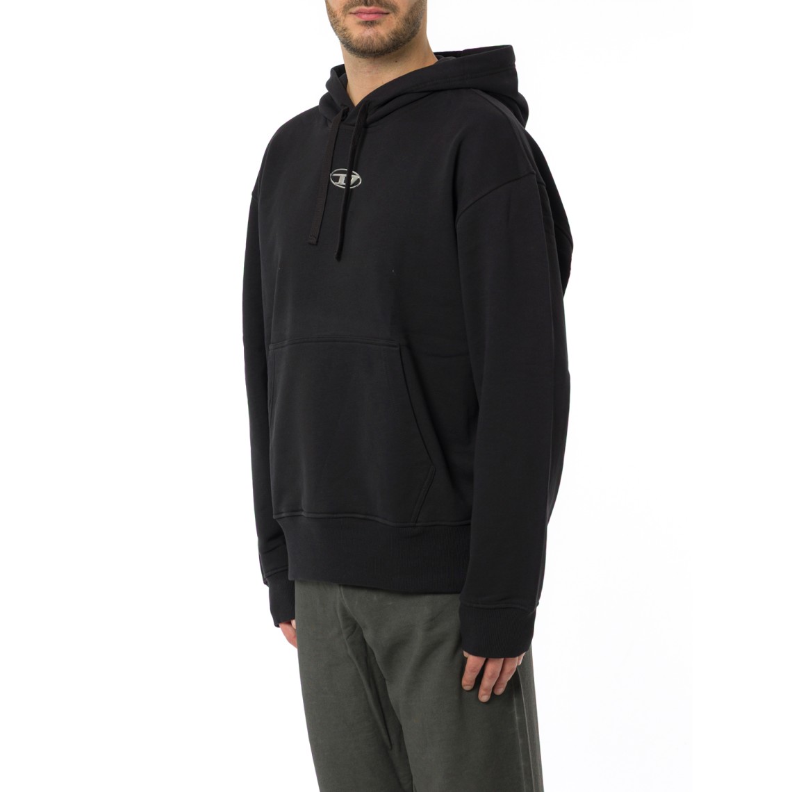 Felpa Diesel in cotone con logo Oval D