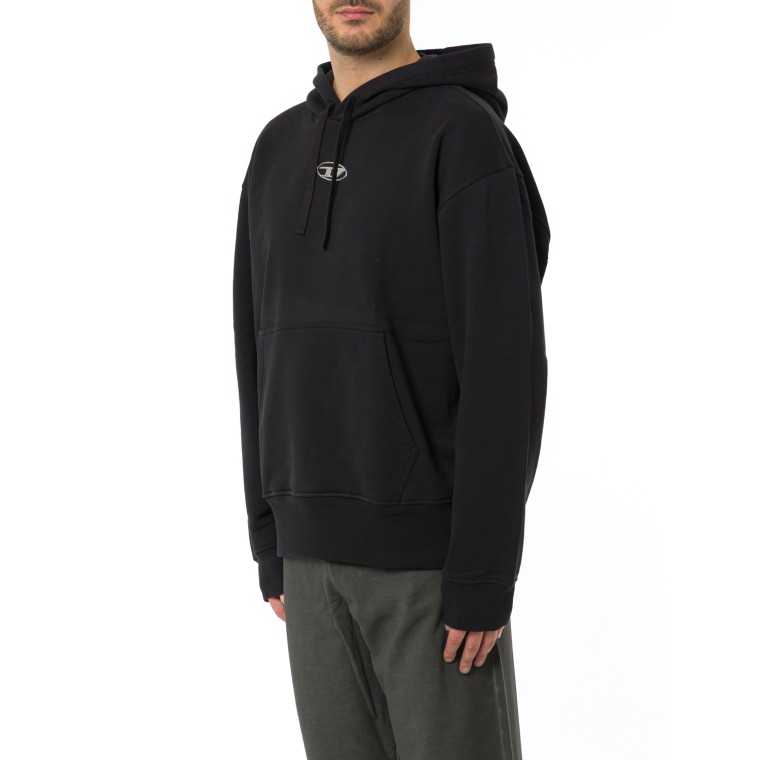 Felpa Diesel in cotone con logo Oval D
