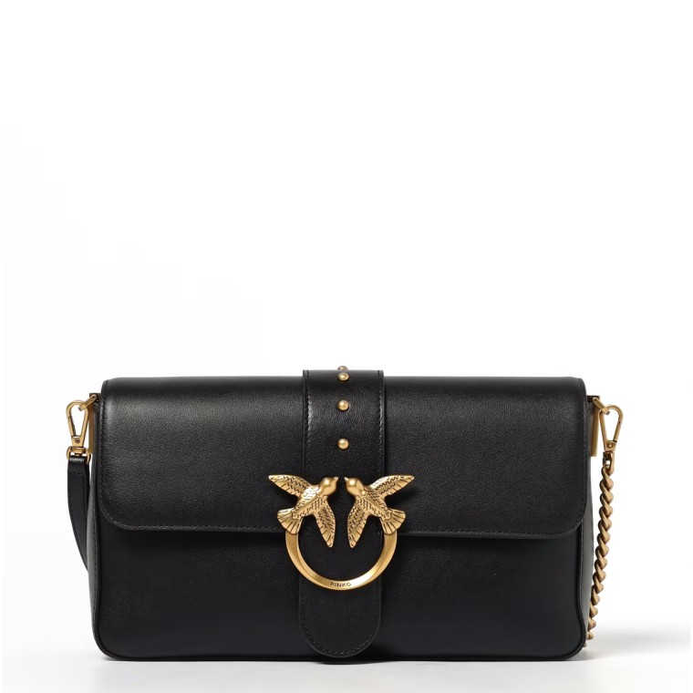 Borsa a mano media Love Bag One Slouchy in pelle con doppia tracolla Pinko