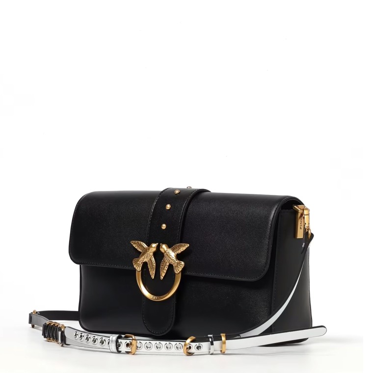 Borsa a mano media Love Bag One Slouchy in pelle con doppia tracolla Pinko