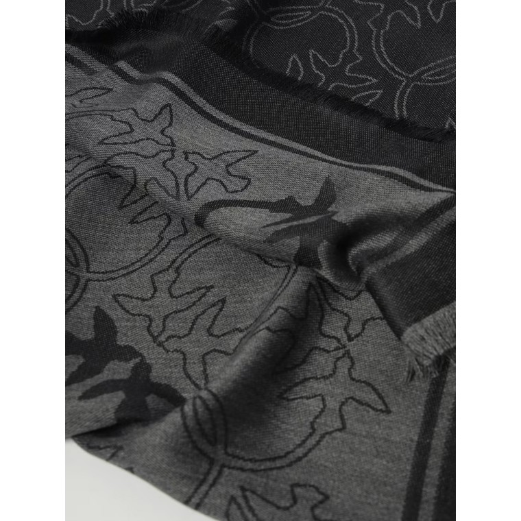 Sciarpa Polonia in viscosa con monogram jacquard Pinko