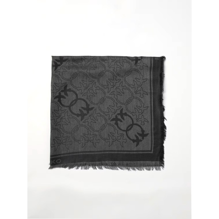 Sciarpa Polonia in viscosa con monogram jacquard Pinko