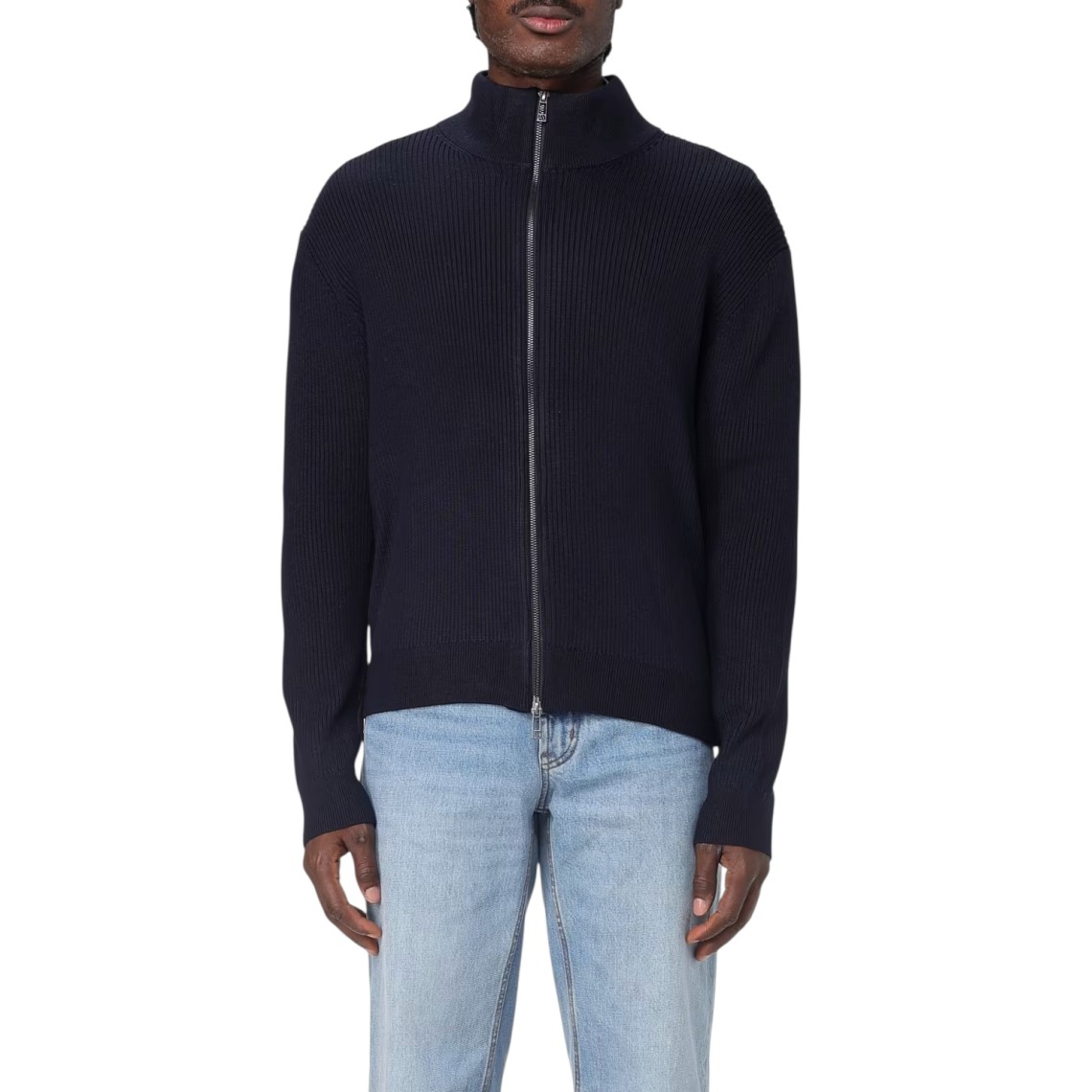 Cardigan con zip Armani Exchange in misto lana