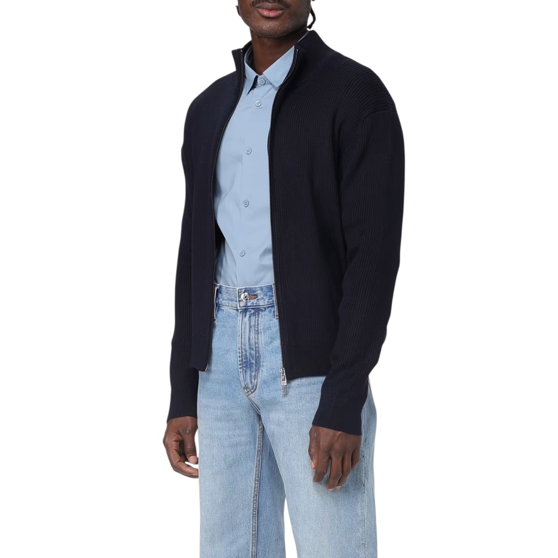 Cardigan con zip Armani Exchange in misto lana