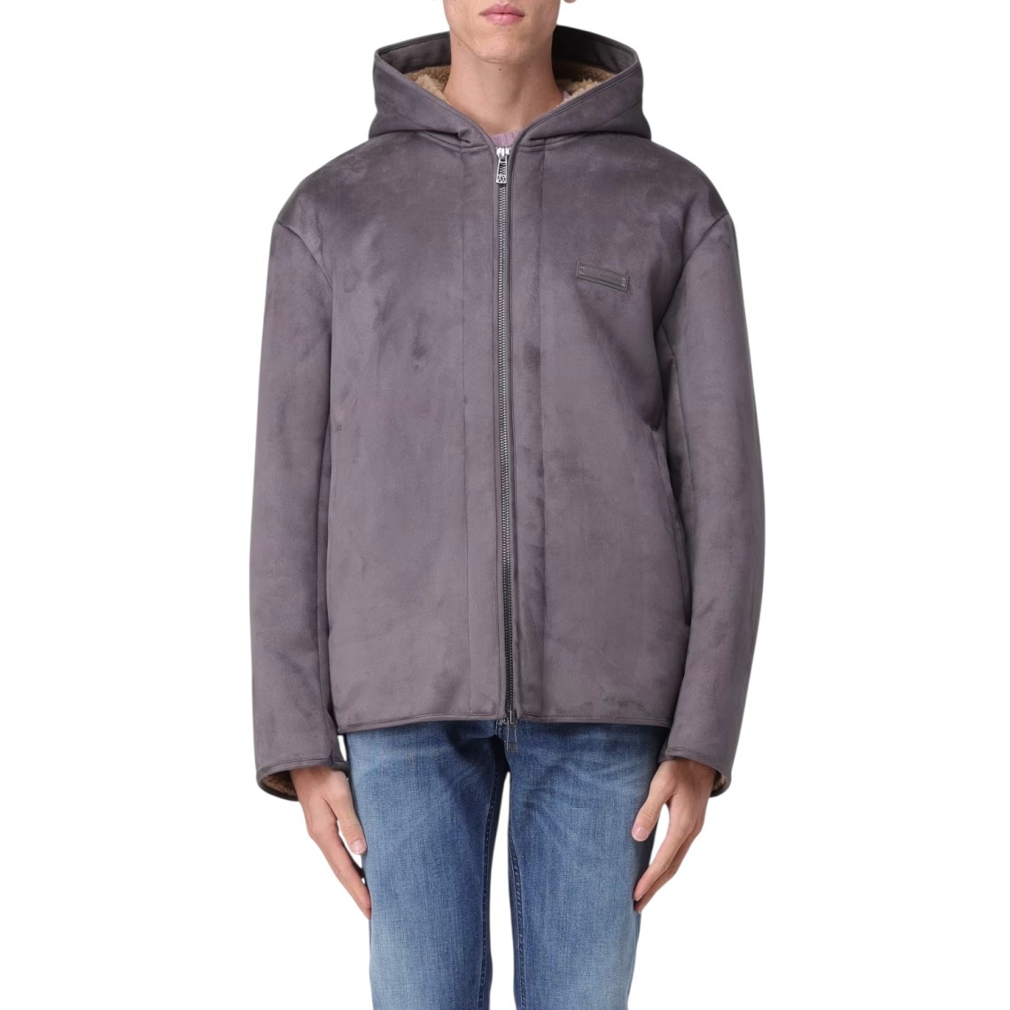 Giacca con cappuccio in Eco suede Armani Exchange