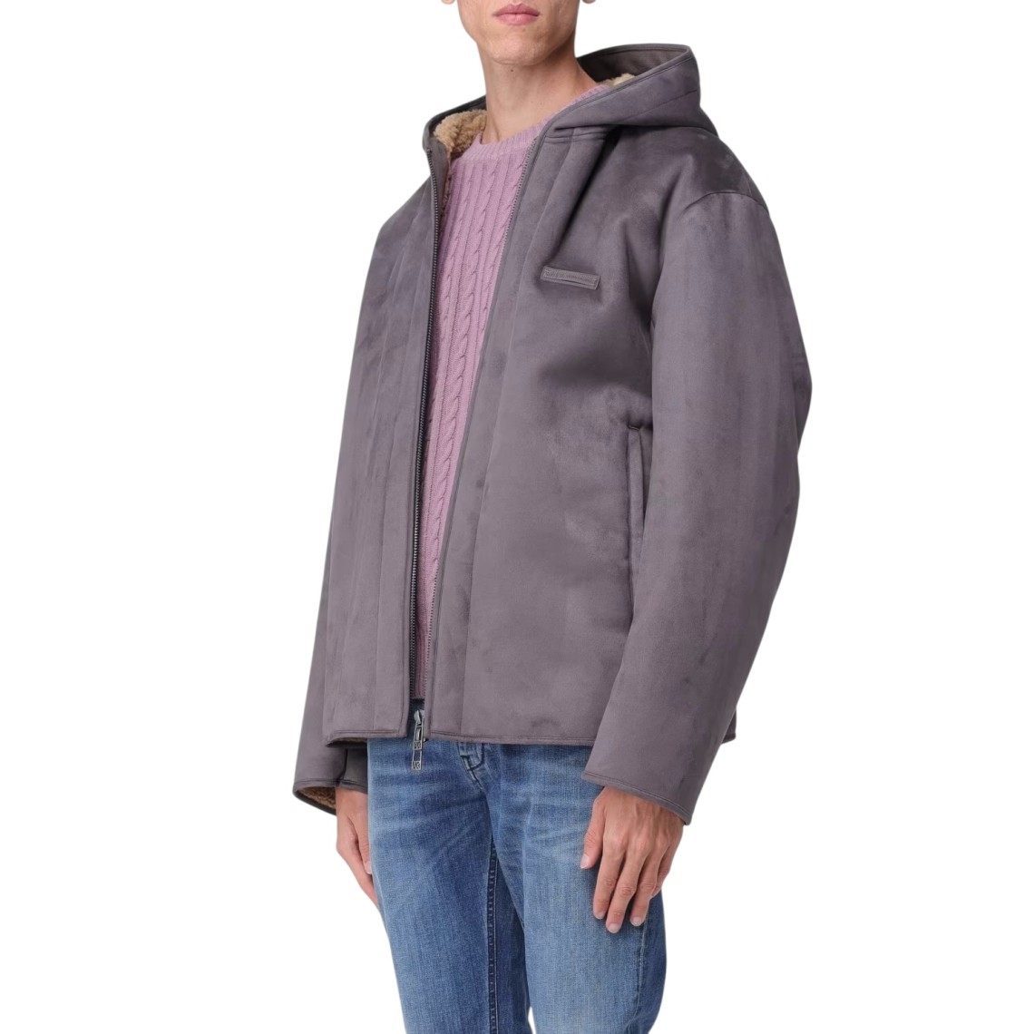 Giacca con cappuccio in Eco suede Armani Exchange