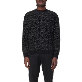Maglia a girocollo jacquard in ciniglia Armani Exchange