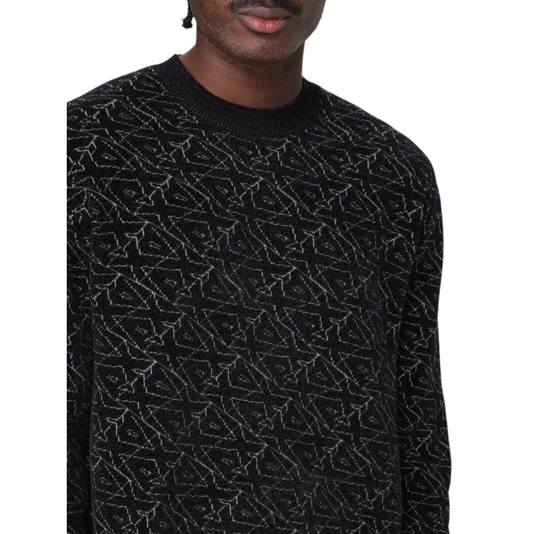 Maglia a girocollo jacquard in ciniglia Armani Exchange