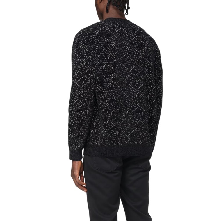 Maglia a girocollo jacquard in ciniglia Armani Exchange