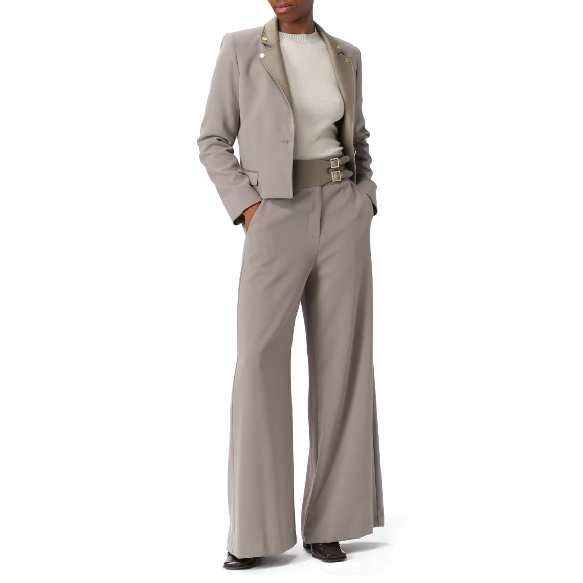 Pantalone palazzo Armani Exchange in crêpe