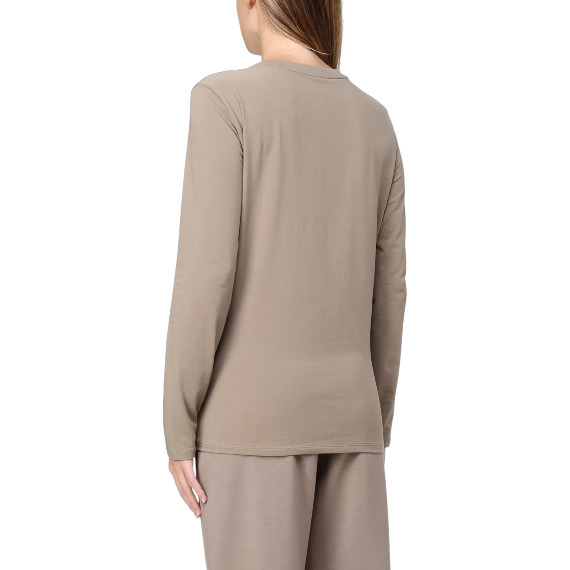 T-shirt in cotone stretch con logo di strass