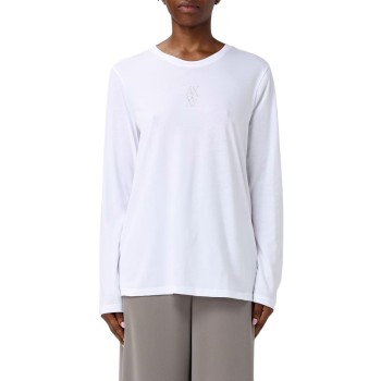T-shirt in cotone con logo di strass Armani Exchange