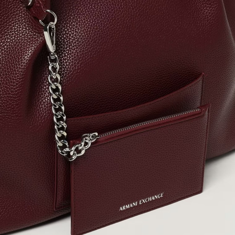 Borsa a mano in pelle sintetica a grana Armani Exchange