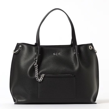 Borsa a mano in pelle sintetica a grana Armani Exchange