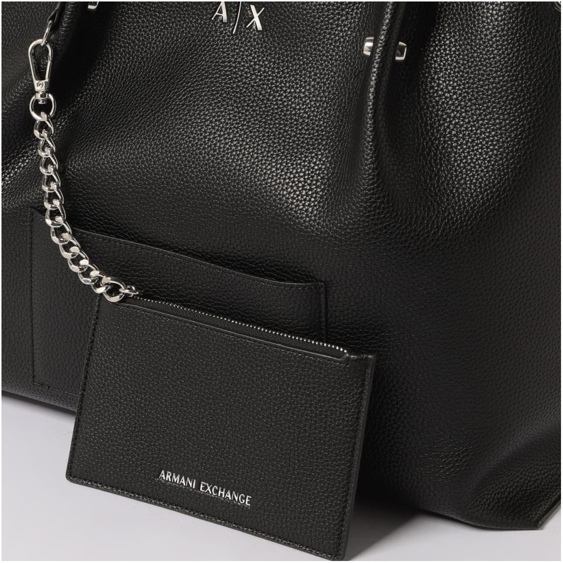 Borsa a mano in pelle sintetica a grana Armani Exchange
