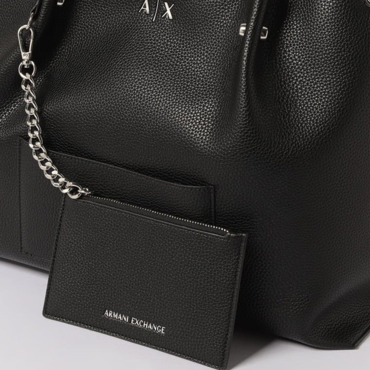 Borsa a mano in pelle sintetica a grana Armani Exchange