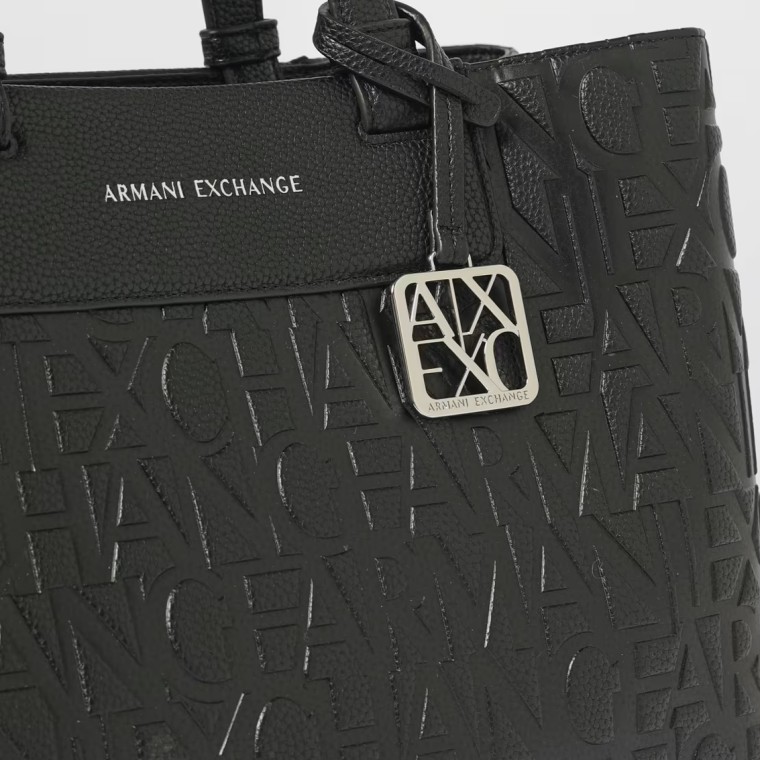 Borsa a mano Liz Pebble in pelle sintetica logata Armani Exchange