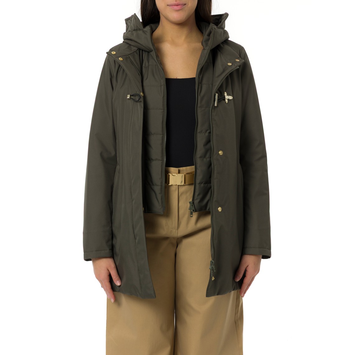 Toggle Coat in Gabardine Tecnico Fay