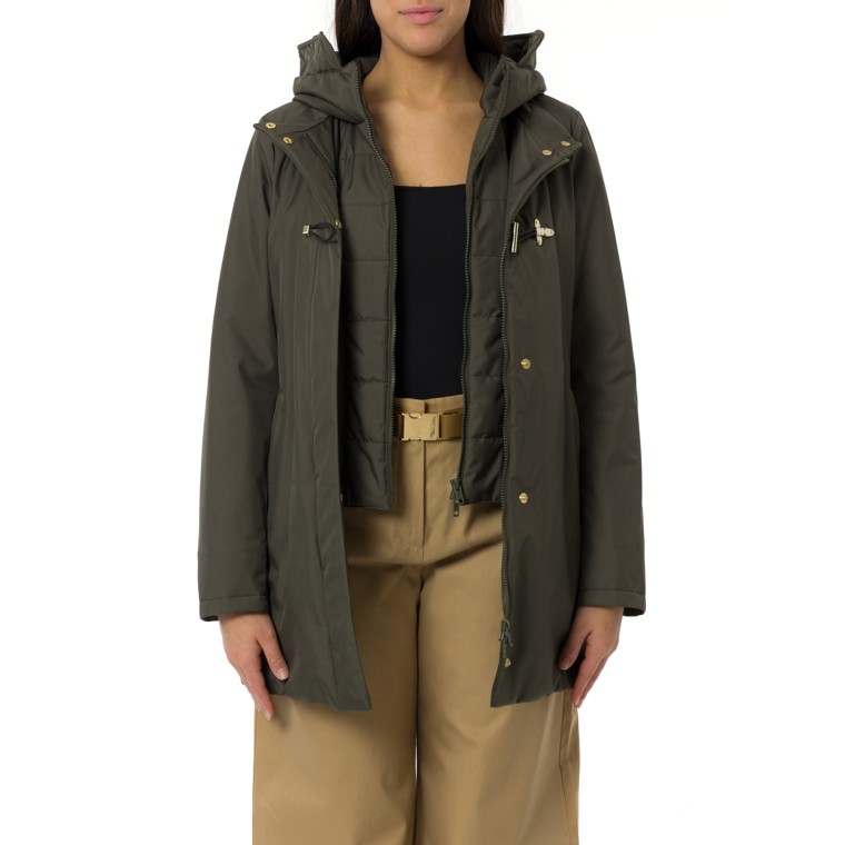 Toggle Coat in Gabardine Tecnico Fay