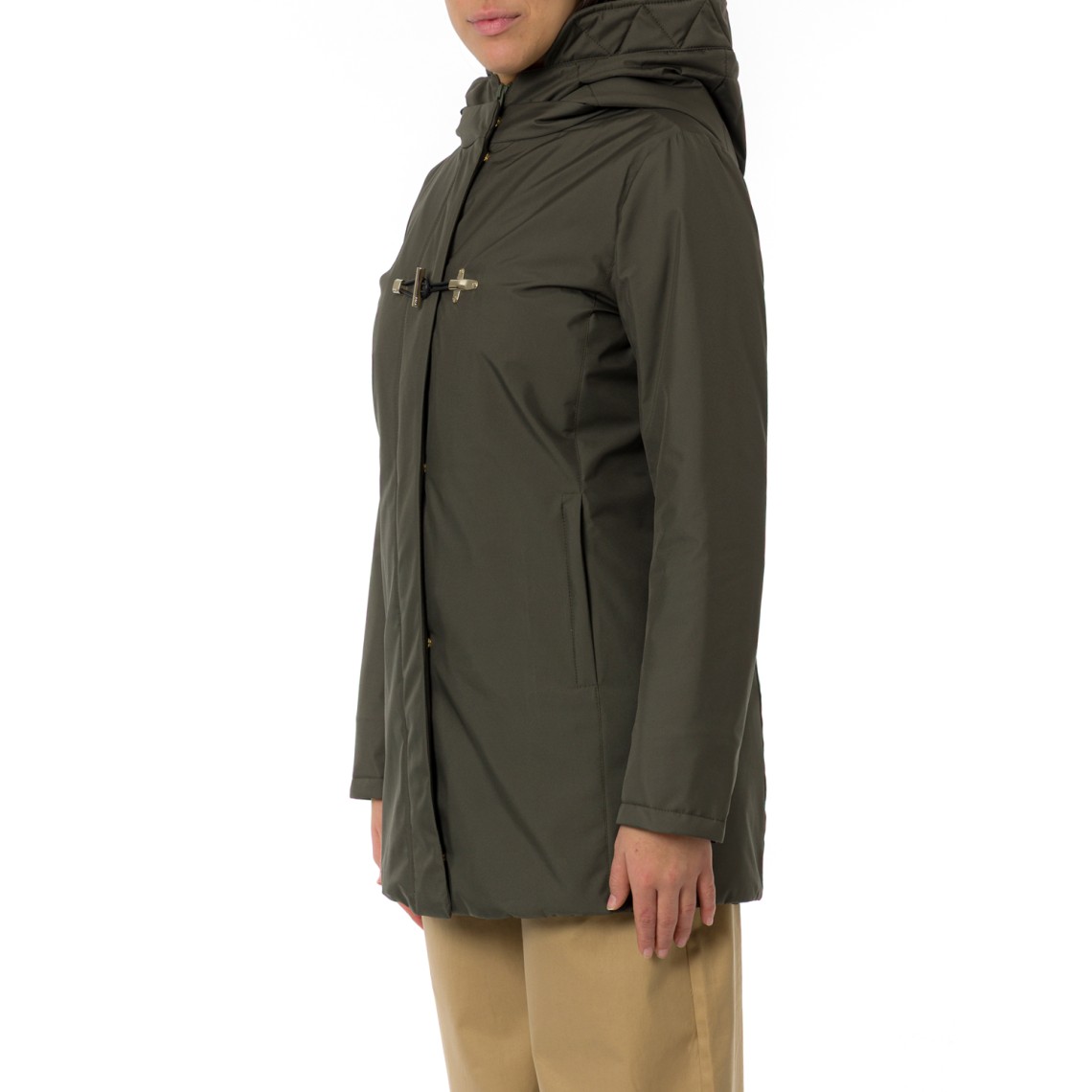 Toggle Coat in Gabardine Tecnico Fay