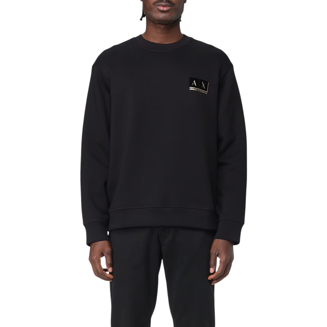 Felpa in misto cotone con logo Armani Exchange