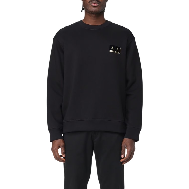 Felpa in misto cotone con logo Armani Exchange