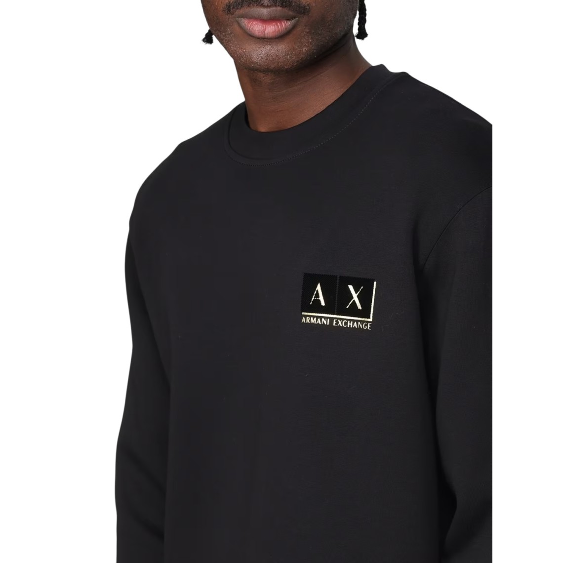 Felpa in misto cotone con logo Armani Exchange