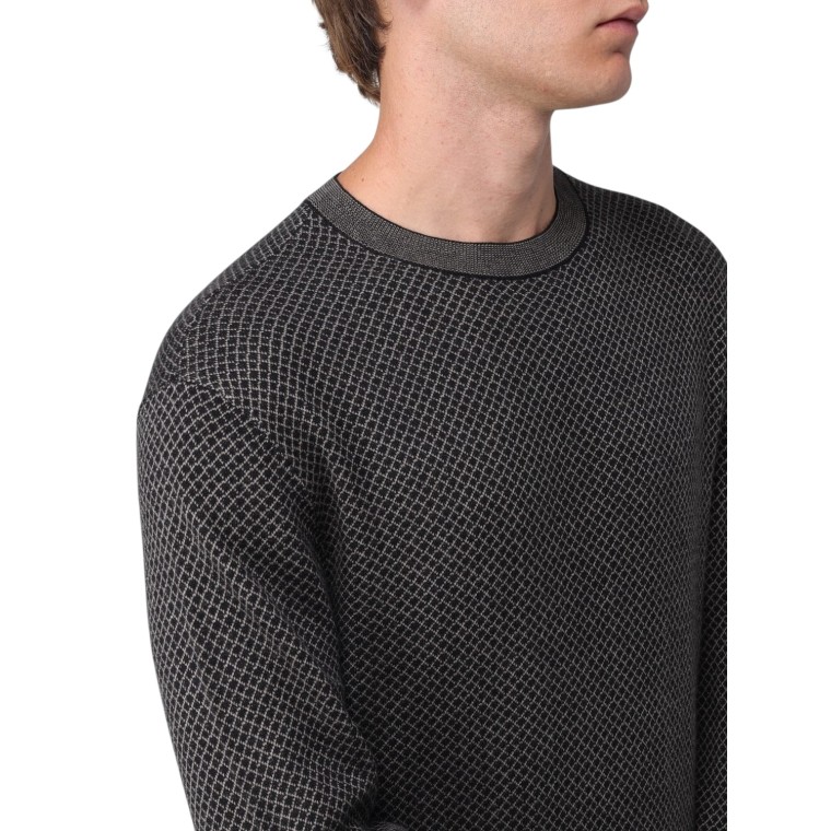 Maglia a girocollo in misto cotone jacquard Armani Exchange