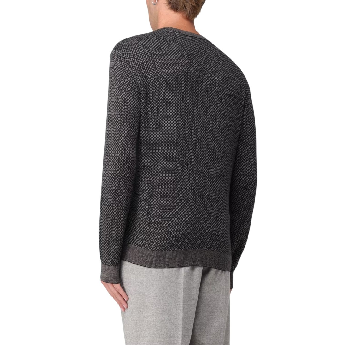 Maglia a girocollo in misto cotone jacquard Armani Exchange