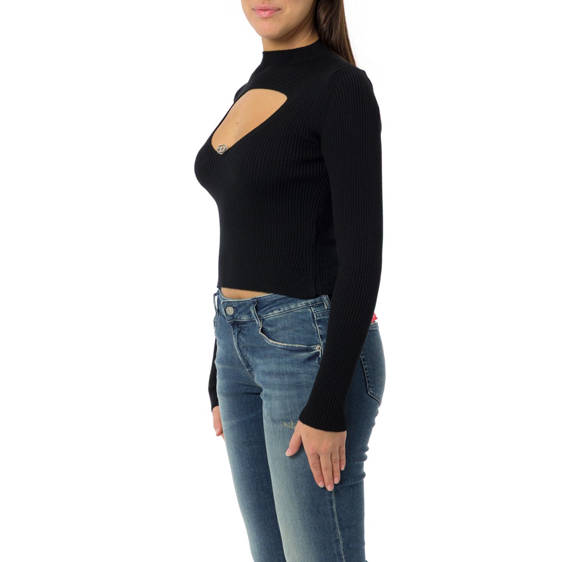 Maglia in lana a coste con cut-out Diesel