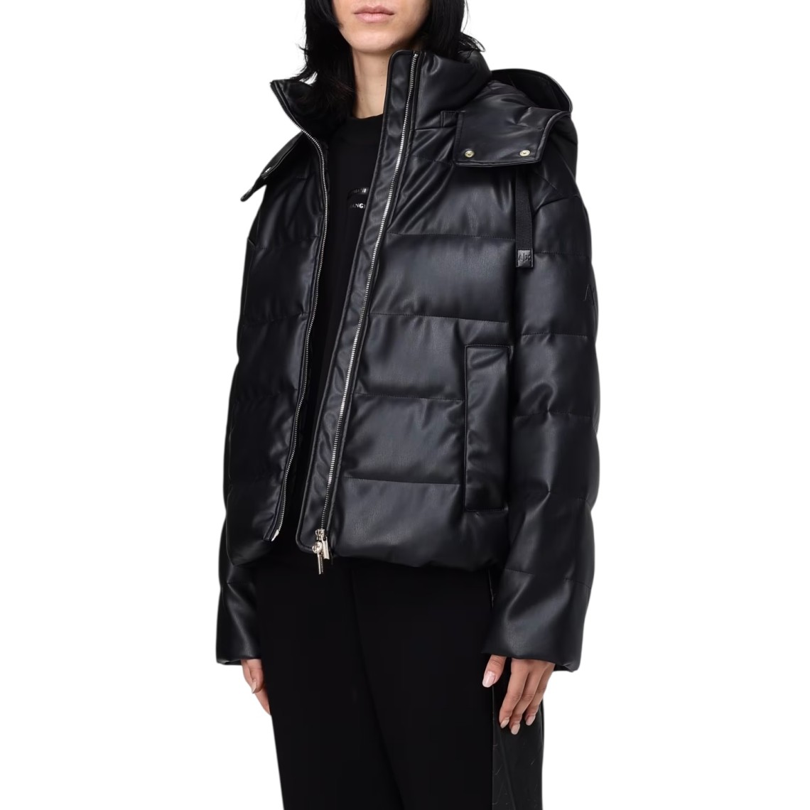 Piumino Armani Exchange in pelle sintetica trapuntata