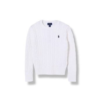 Maglia in cotone con logo Pony Polo Ralph Lauren bambina
