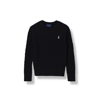 Maglia in cotone con logo Pony Polo Ralph Lauren bambina