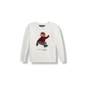 Felpa in cotone con orso Polo Ralph Lauren bambina
