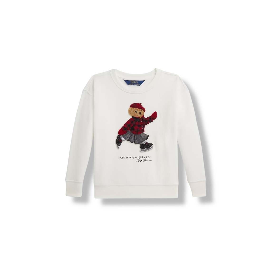 Felpa in cotone con orso Polo Ralph Lauren bambina
