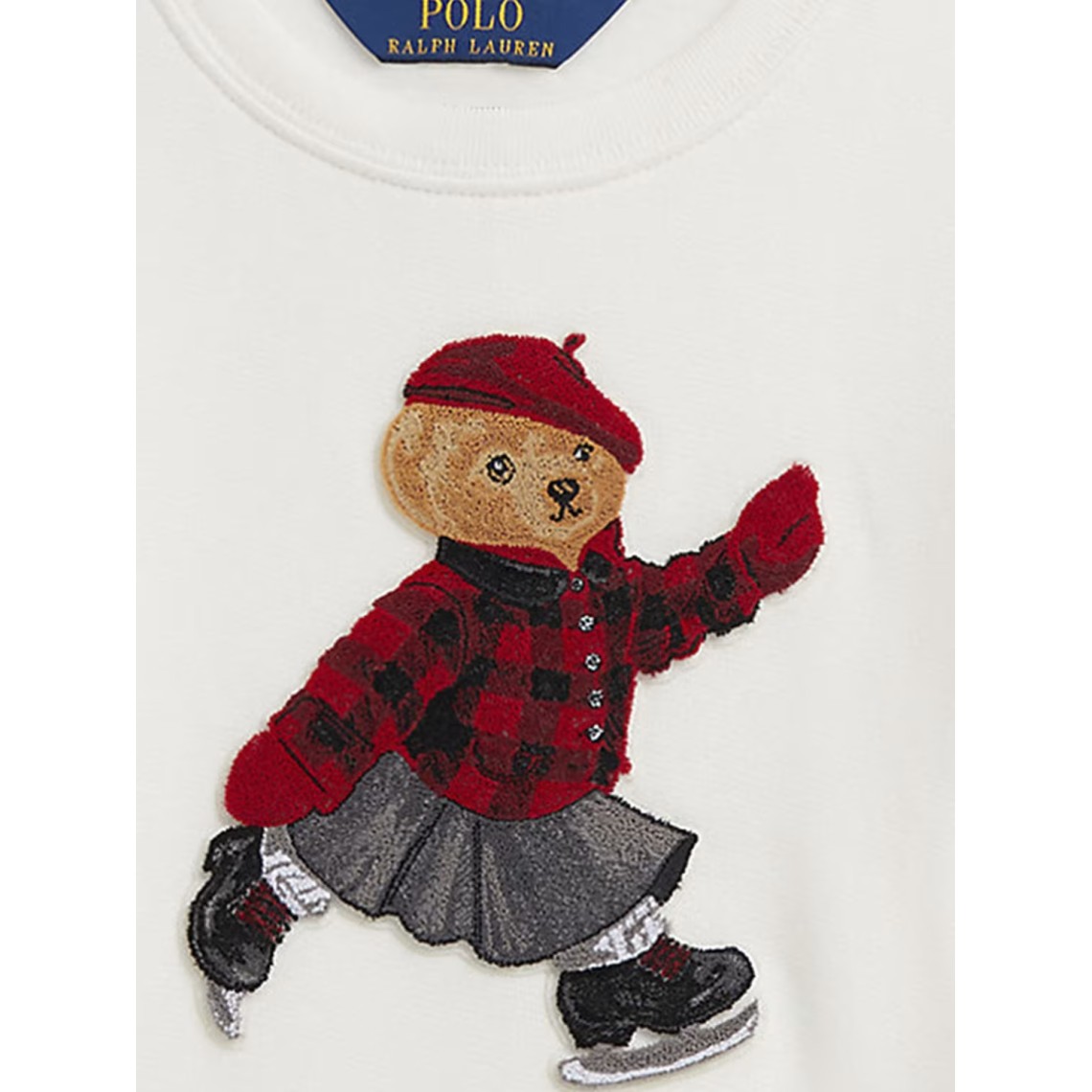 Felpa in cotone con orso Polo Ralph Lauren bambina
