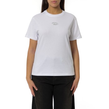 T-shirt Diesel con logo in metallo