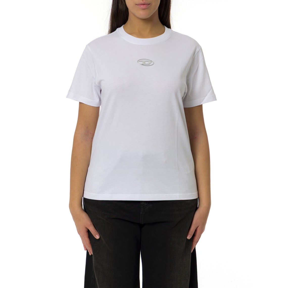T-shirt Diesel con logo in metallo