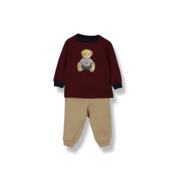 Coordinato in cotone Teddy Polo Ralph Lauren bambino