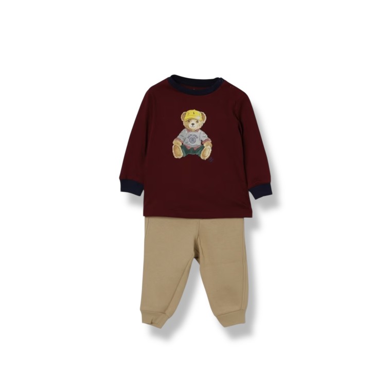 Coordinato in cotone Teddy Polo Ralph Lauren bambino