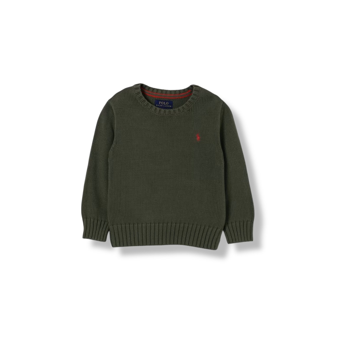 Maglia a girocollo in cotone con logo Pony Polo Ralph Lauren bambino