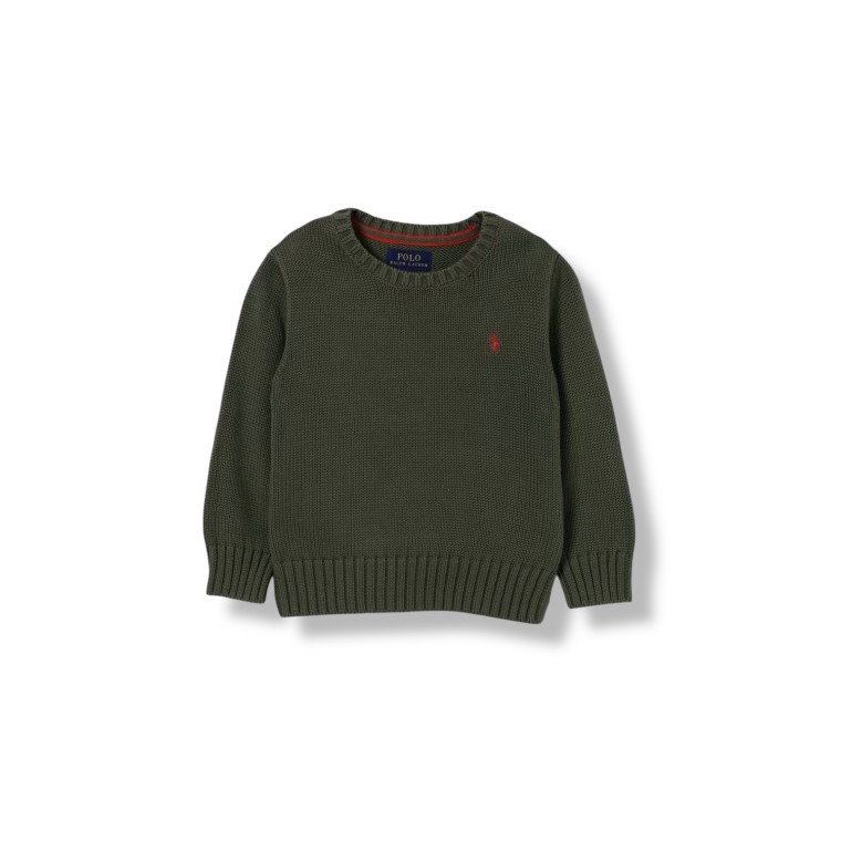 Maglia a girocollo in cotone con logo Pony Polo Ralph Lauren bambino