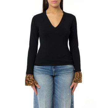 Maglia con inserti animalier Twinset