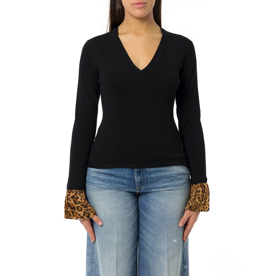 Maglia con inserti animalier Twinset