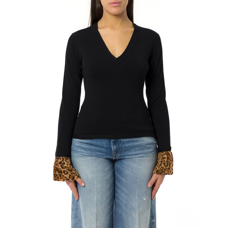 Maglia con inserti animalier Twinset