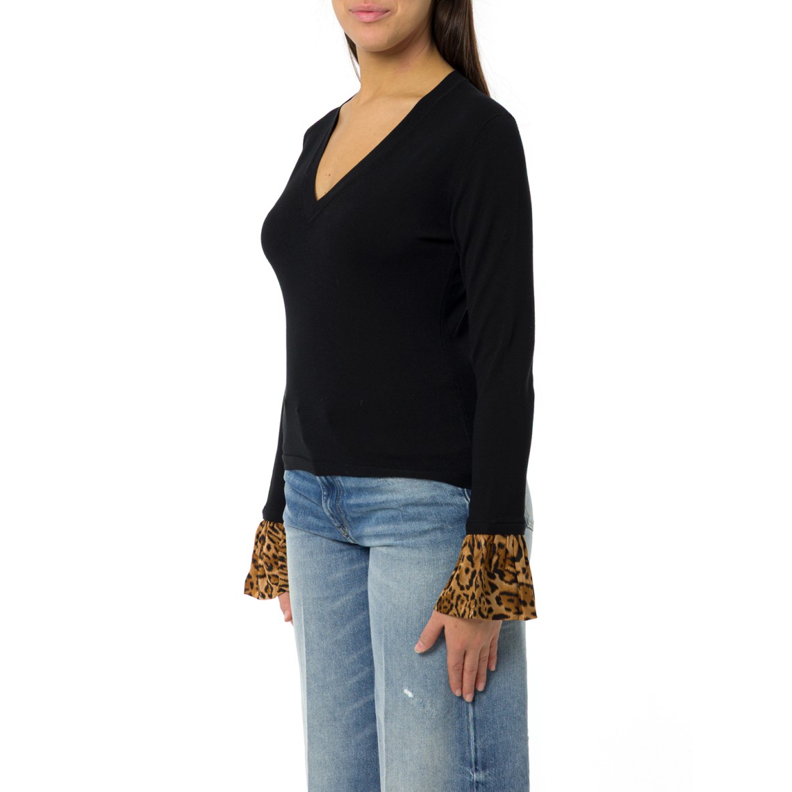 Maglia con inserti animalier Twinset