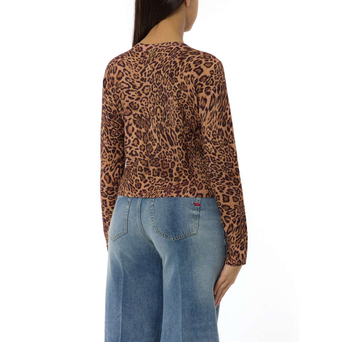 Cardigan girocollo in misto viscosa animalier Twinset