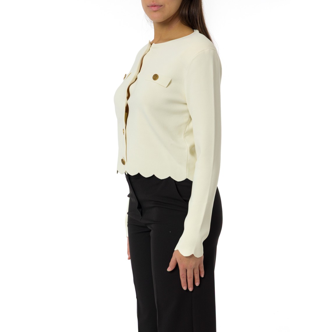Giacca in maglia con bottoni logati Twinset