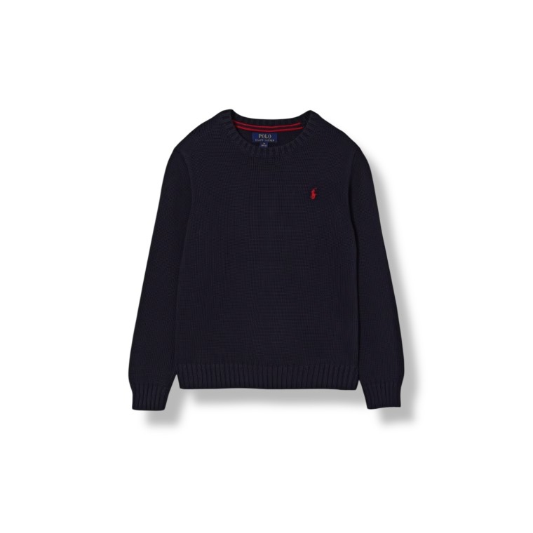 Maglia a girocollo in cotone con logo Polo Ralph Lauren bambino