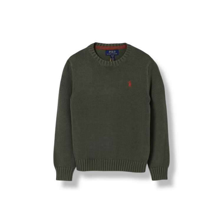 Maglia a girocollo in cotone con logo Polo Ralph Lauren bambino